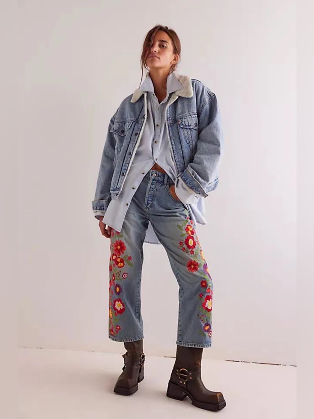 We The Free Willow Floral Embroidered Jeans - Picture 6 of 7